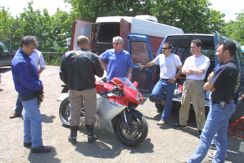 MV Agusta, Tamburini testing Marzocchi's in the hills