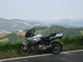 Multistrada in - you guessed it - green hills